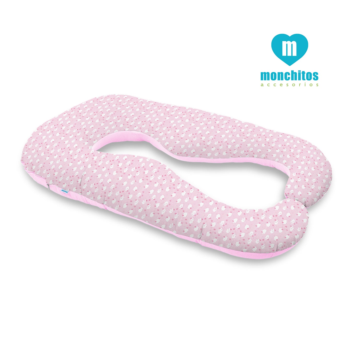 Mega Almohadón Cojín Multifuncional – Rosado Bebé Nubes